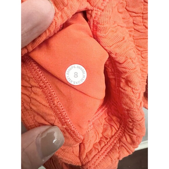 Lululemon Rippled V-Neck Pullover Autumn Red Orange Size 8 Oversize Relaxed - Picture 10 of 11